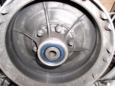 Brake drum has some accumulation of greasey dust. 