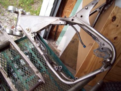 Here's what I started with: frame and swingarm made by C&J - both nickel-plated